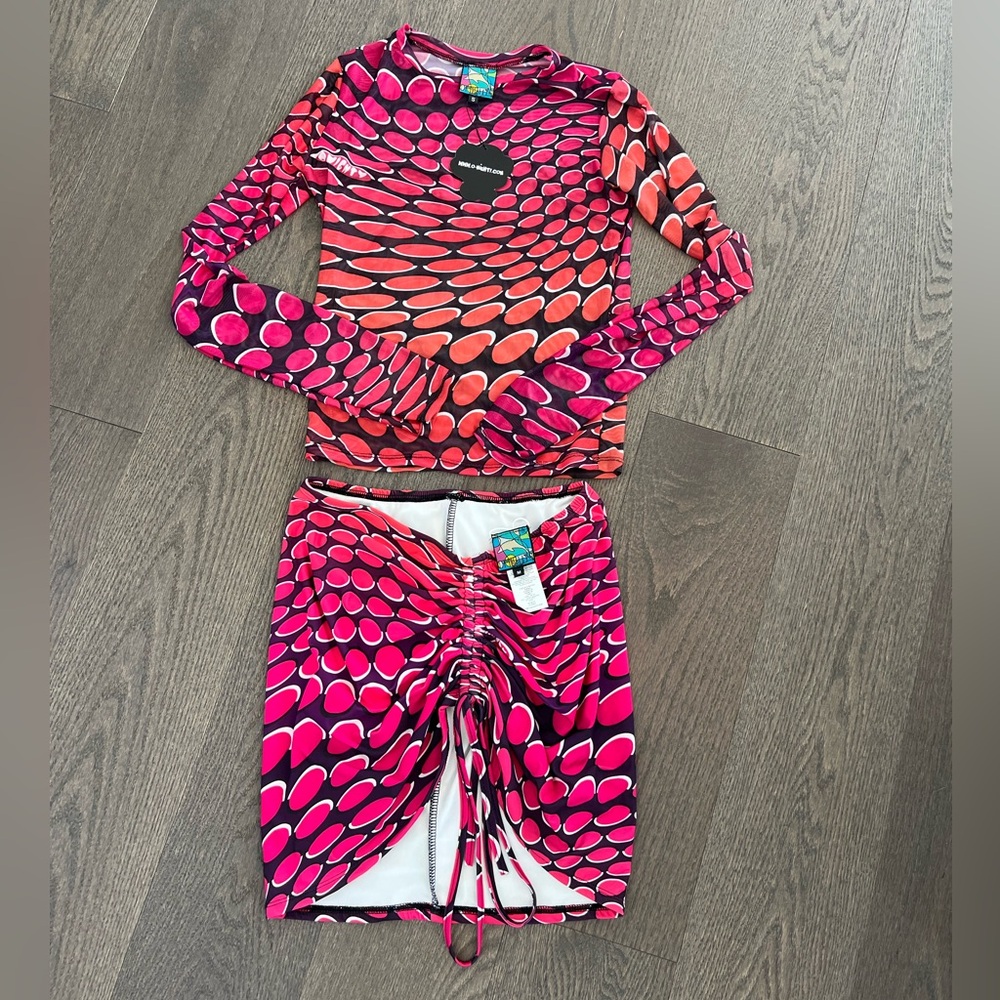 Omighty illusion top + skirt set